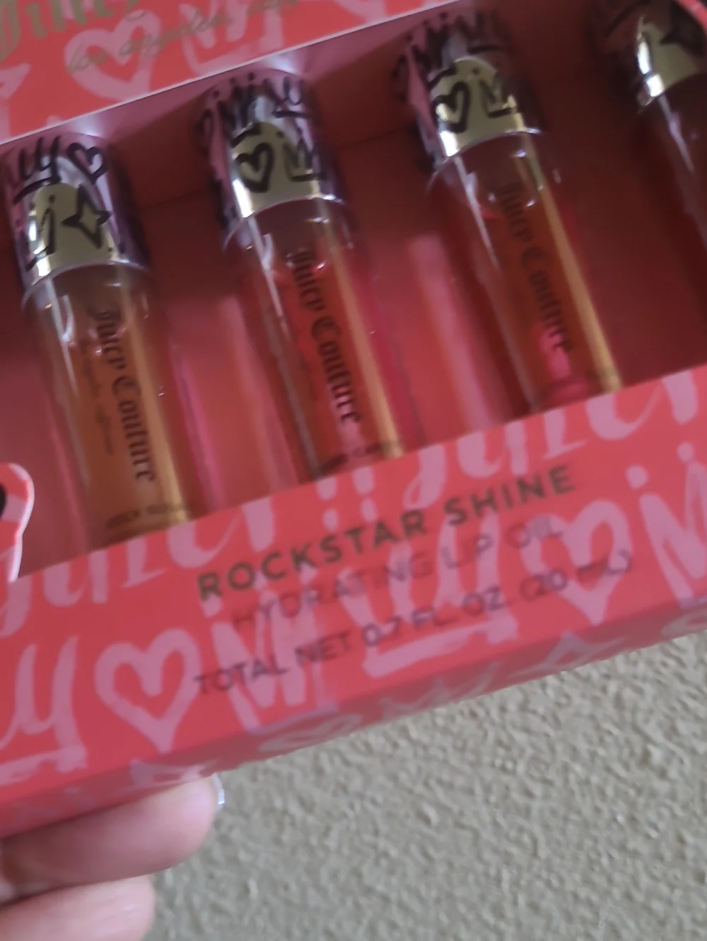 Juicy Couture Rockstar Shine Hydrating Lip Oil Set - Pink & Coral Mix